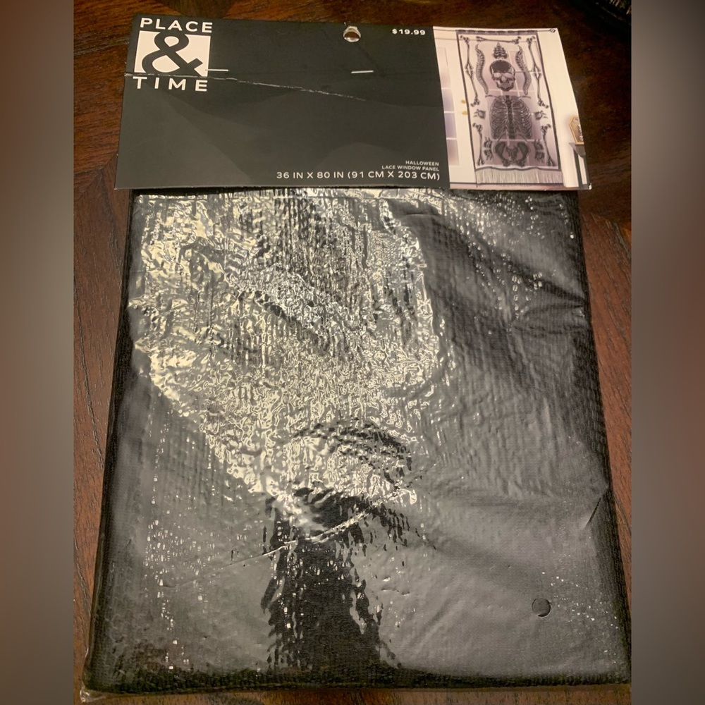 Skull and Bones Lace Window Panel